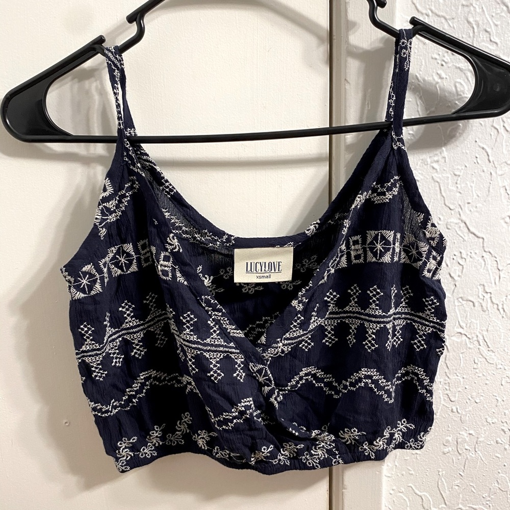 Lucy love crop top size xs.Navy blue crop top